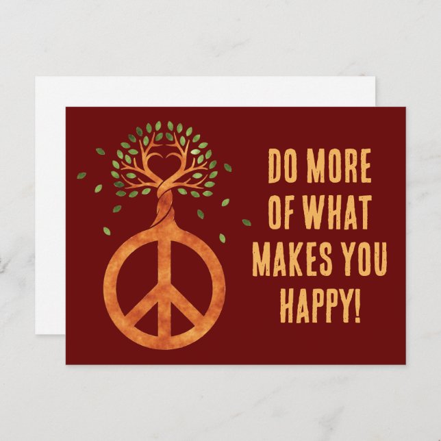 Friede für Bäume - Blume Power Herz 1 Postkarte (Vorne/Hinten)