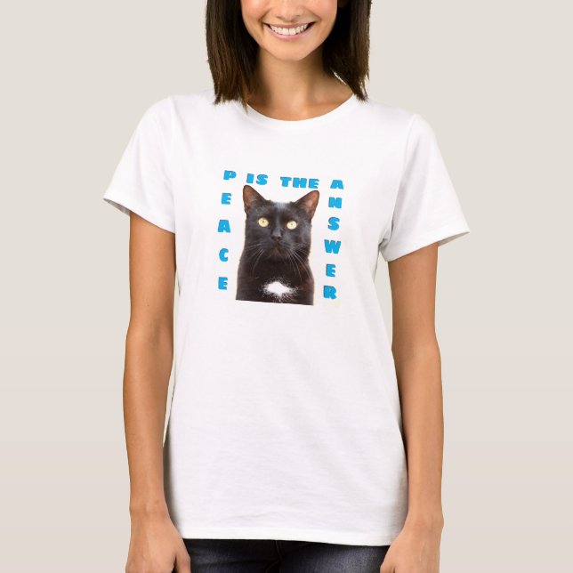 Friede - Katze (leicht) T - Shirt (Vorderseite)