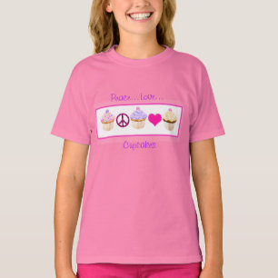 Friede, Liebe, Cupcakes T - Shirt des Kindes