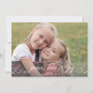 Friede, Liebe, Fotokarte Joliday - Rot Feiertagskarte