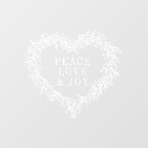 Friede, Liebe Freude am Mistleton Weihnachten weiß
