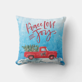 Friede, Liebe, Freude Vintager Truck Weihnachten Kissen