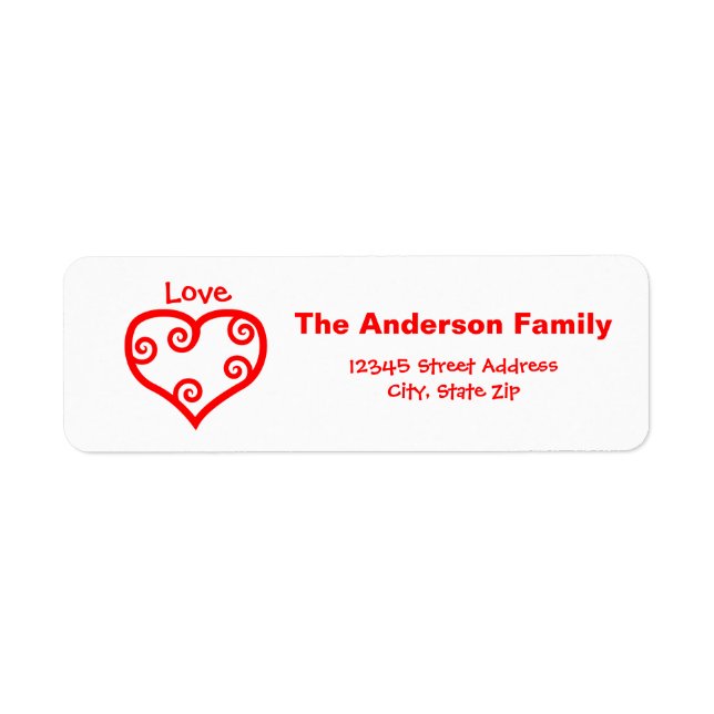 Friede, Liebe, Joy Heart - Adressetikett (Vorne)