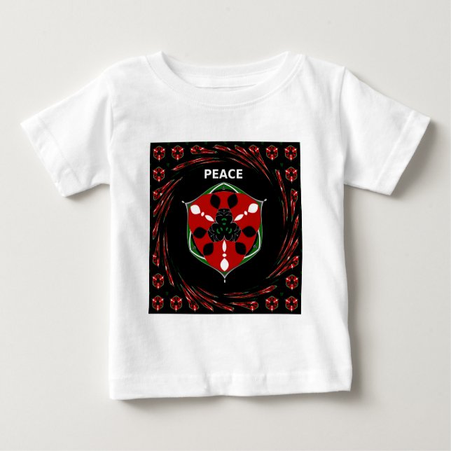 "Friede: mit Schild Emblem" Kunstdruckerei Baby T-shirt (Vorderseite)