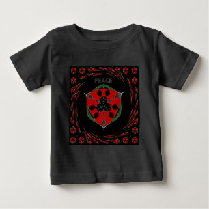 "Friede: mit Schild Emblem" Kunstdruckerei Baby T-shirt