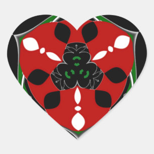 "Friede: mit Schild Emblem" Kunstdruckerei Herz-Aufkleber