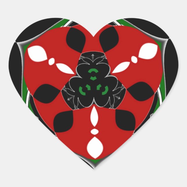 "Friede: mit Schild Emblem" Kunstdruckerei Herz-Aufkleber (Vorderseite)