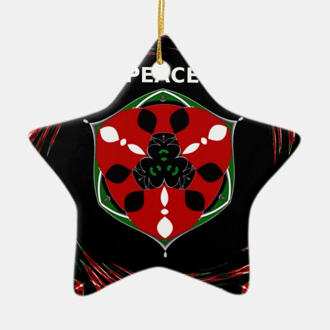 "Friede: mit Schild Emblem" Kunstdruckerei Keramikornament (Vorne)