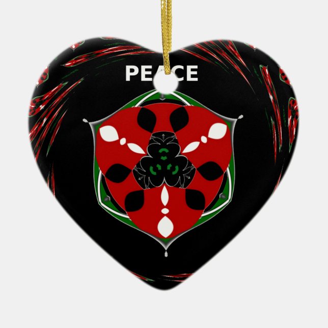 "Friede: mit Schild Emblem" Kunstdruckerei Keramikornament (Vorne)