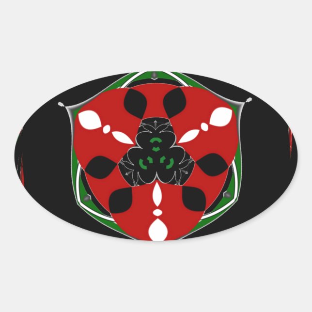 "Friede: mit Schild Emblem" Kunstdruckerei Ovaler Aufkleber (Vorderseite)