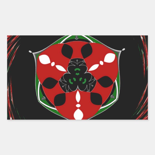 "Friede: mit Schild Emblem" Kunstdruckerei Rechteckiger Aufkleber (Vorderseite)