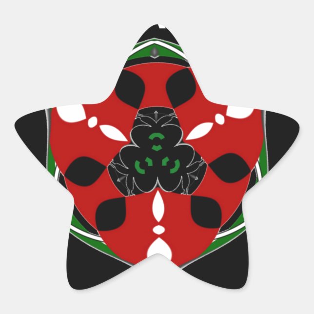 "Friede: mit Schild Emblem" Kunstdruckerei Stern-Aufkleber (Vorderseite)