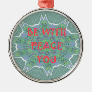 Friede sei mit Ihnen Afrikanisches Druckmotiv Kuns Silbernes Ornament