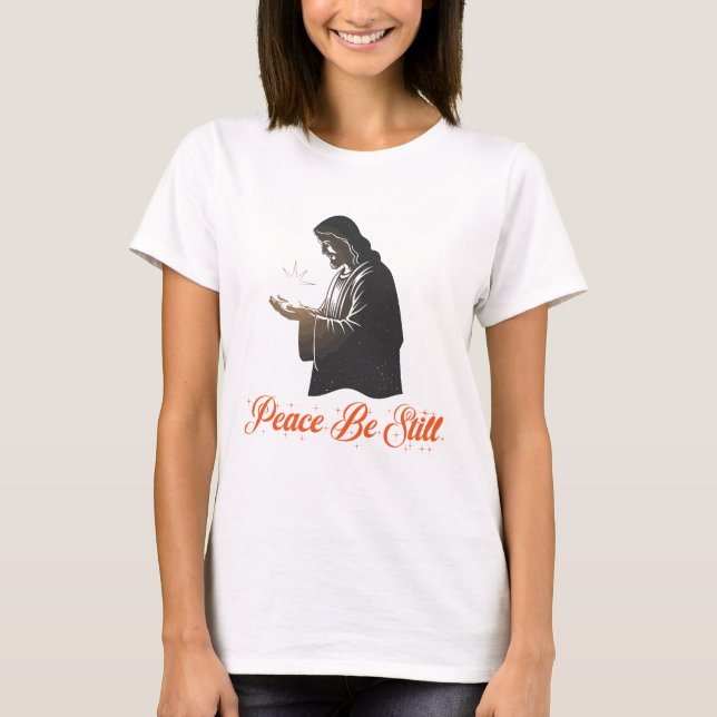"Friede sei still" Jesus mit Leitstern T-Shirt (Vorderseite)