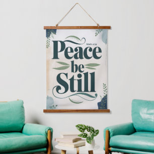 Friede sei still Vintage-Christliche Wand Wandteppich Mit Holzrahmen