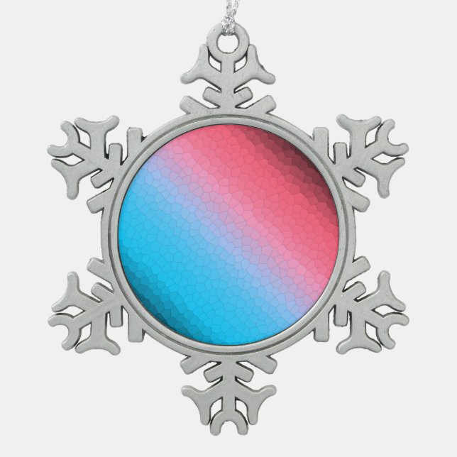 Friede ~ Sun Schneeflocken Zinn-Ornament (Vorderseite)