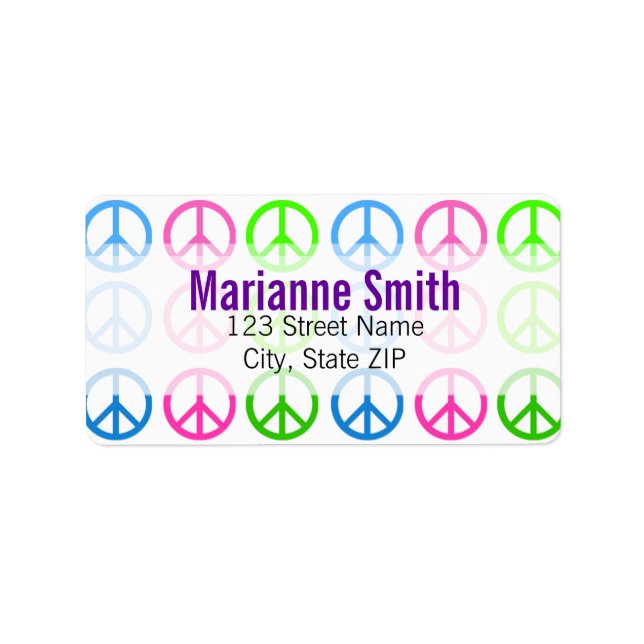 Frieden Adressaufkleber (Vorne)