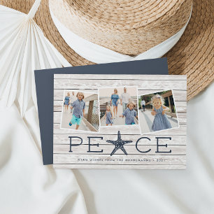 Frieden am Meer Holiday Foto Collage Card Feiertagskarte