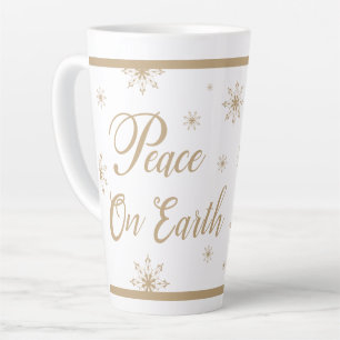 Frieden auf Erden Goldene Sterne Weihnachten Milchtasse