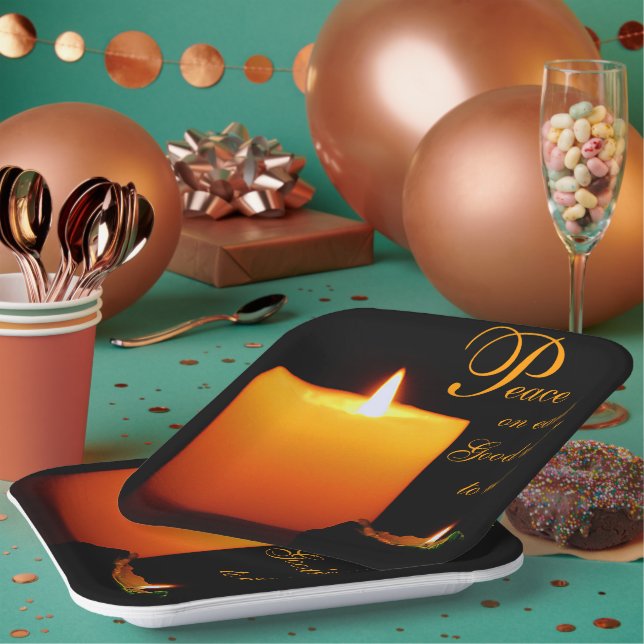 Frieden auf Erden, guter Wille für die Menschen Pappteller (Multi)