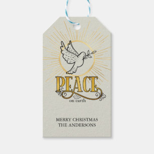 Frieden auf Erden Taube Mandala Weihnachtsgeschenk Geschenkanhänger