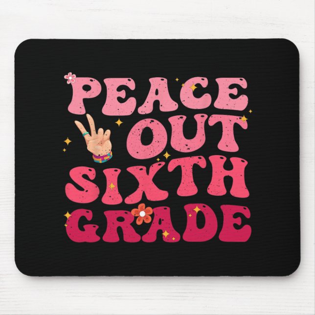 Frieden aus 6. Klasse letzten Schultag Kind Mousepad (Vorne)