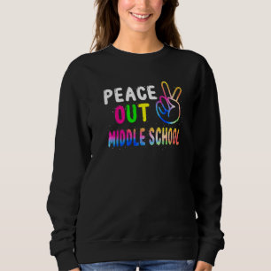 Frieden aus der Mittelschule am letzten Schullehre Sweatshirt