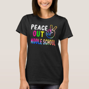 Frieden aus der Mittelschule am letzten Schullehre T-Shirt