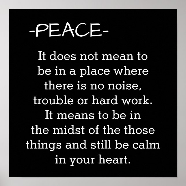 Frieden - Bedeutung des Plakatdrucks Poster (Vorne)