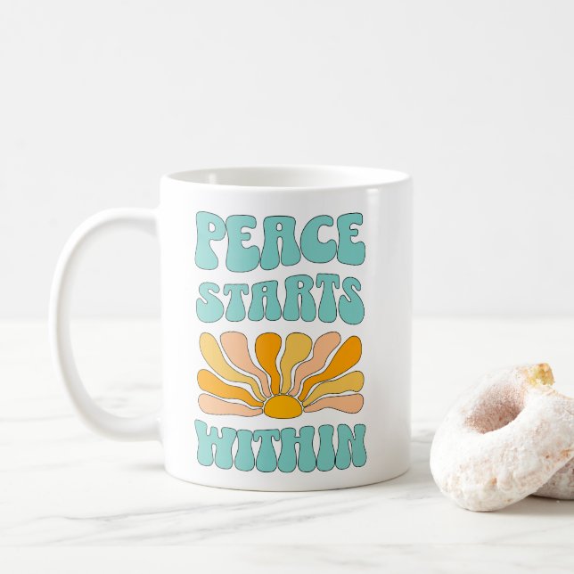 Frieden beginnt in kaffeetasse (Mit Donut)