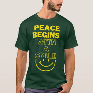 Frieden beginnt mit einem Lächeln Motivierend Desi T-Shirt