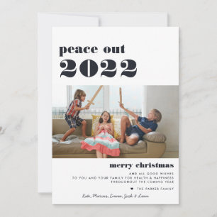 Frieden bis 2022 Frohe Weihnachtsfeiertage Foto Feiertagskarte