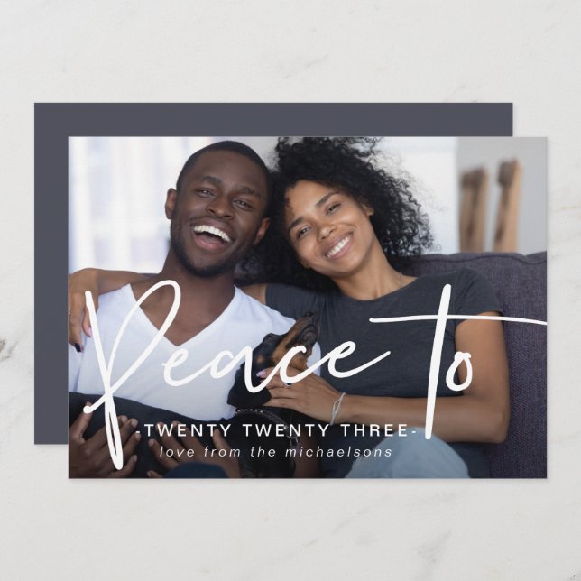 Frieden bis 223 Neujahr Foto Blau (Vorne/Hinten)