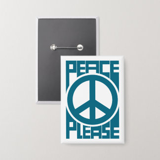 Frieden Bitte Blaue Beschriftung Button