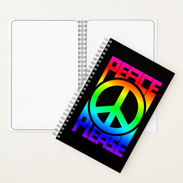 Frieden Bitte Regenbogen-Lettering Notizbuch (Innen)