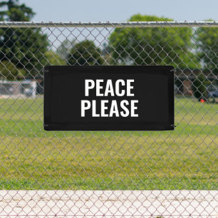 Frieden bitte schwarz-weißer Text gegen den Krieg  Banner