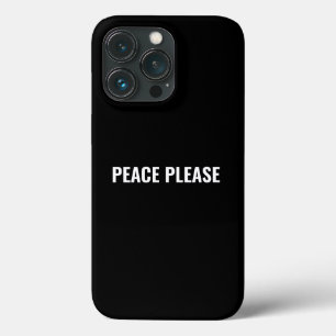 Frieden bitte Schwarz-weißer Text minimalistisch g Case-Mate iPhone Hülle