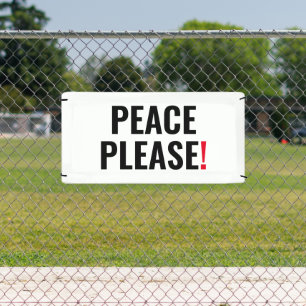 Frieden bitte weißer schwarzer Text gegen Krieg Pr Banner