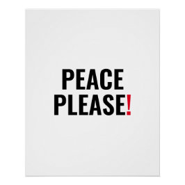 Frieden bitte weißer schwarzer Text gegen Krieg Pr Poster