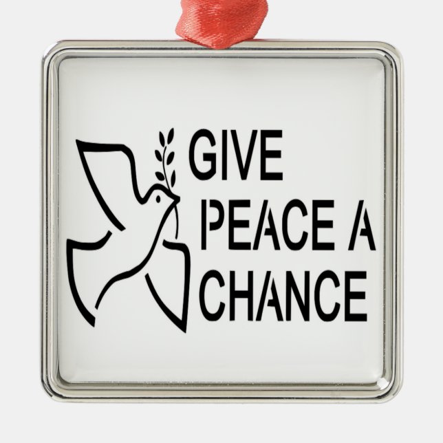FRIEDEN EINE CHANCE SILBERNES ORNAMENT (Vorne)