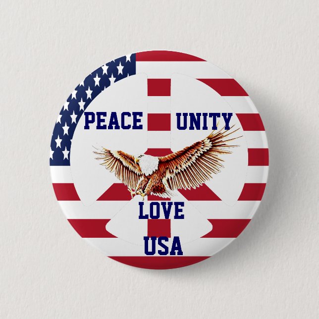 Frieden, Einheit, Liebe, USA_Button Button (Vorderseite)