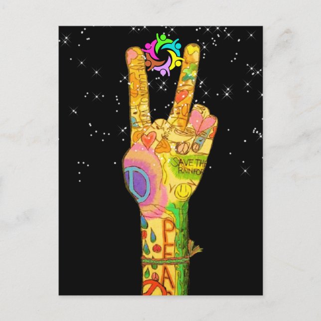 Frieden, Einheit, Teamwork Postkarte (Vorderseite)