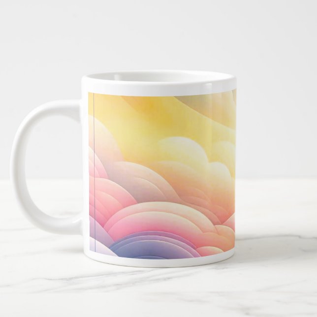 Frieden finden in den Puffy Dreamy Coluds Jumbo-Tasse (Links)