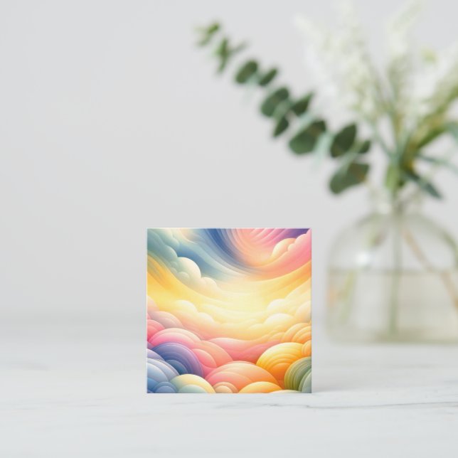 Frieden finden in den Puffy Dreamy Coluds Quadratische Visitenkarte (Stehend Vorderseite)