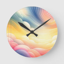 Frieden finden in den Puffy Dreamy Coluds Runde Wanduhr