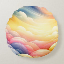 Frieden finden in den Puffy Dreamy Coluds Rundes Kissen