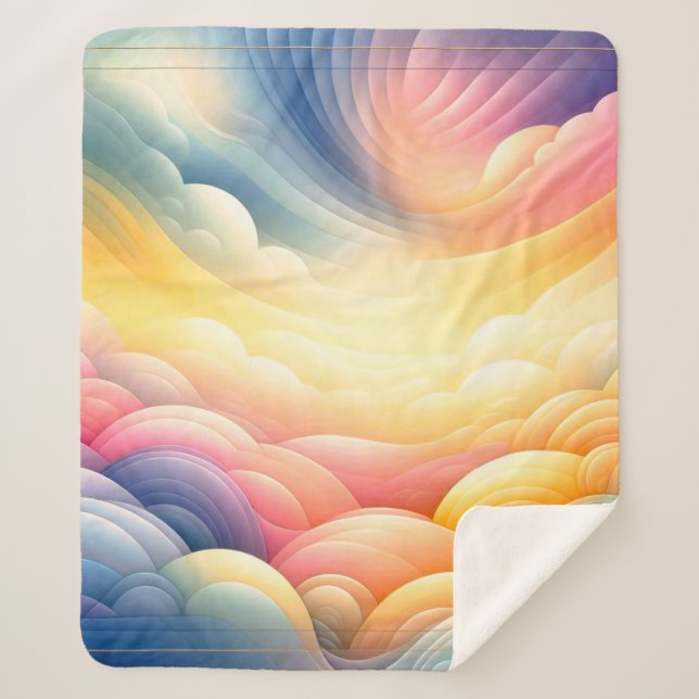 Frieden finden in den Puffy Dreamy Coluds Sherpadecke (Vorderseite)