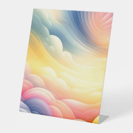 Frieden finden in den Puffy Dreamy Coluds Sockelschild