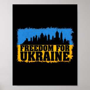 Frieden Freiheit Für Ukraine-Flagge Ich Stehe Mit Poster