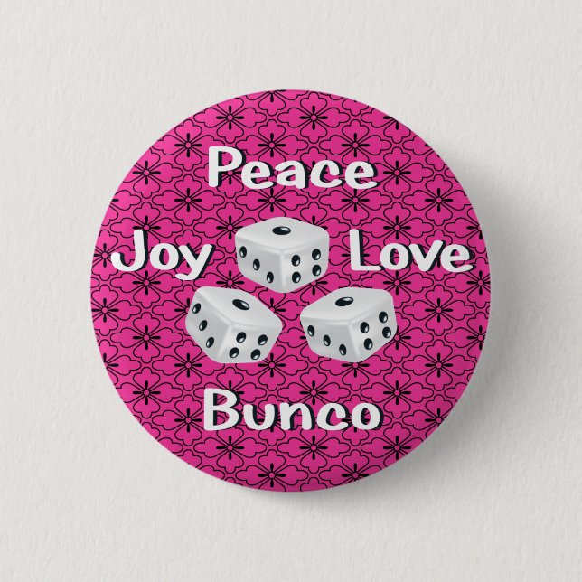 Frieden, Freude, Liebe, bunco Button (Vorderseite)